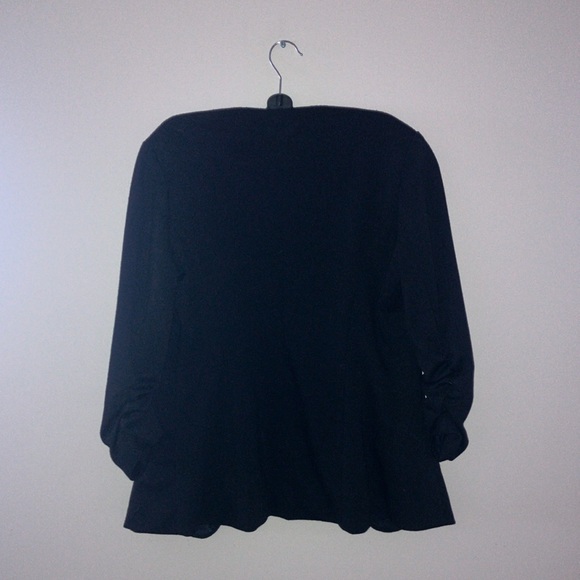 Ricki’s Leather-Lined Blazer with Ruffle Sleeves - Picture 2 of 4